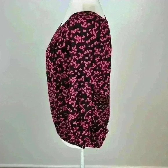 Michael Michael Kors Black & Pink Heart Blouse Size M - Picture 3 of 7